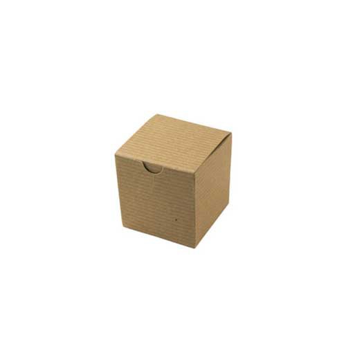 3 x 3 x 3 NATURAL KRAFT PINSTRIPE TUCK-TOP GIFT BOXES