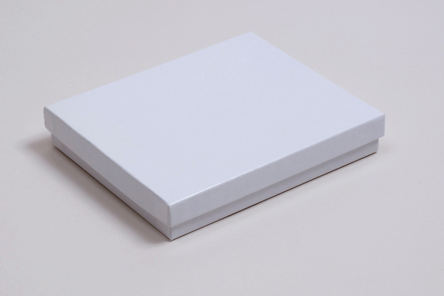 (#65) 6 x 5 x 1  WHITE GLOSS JEWELRY BOXES