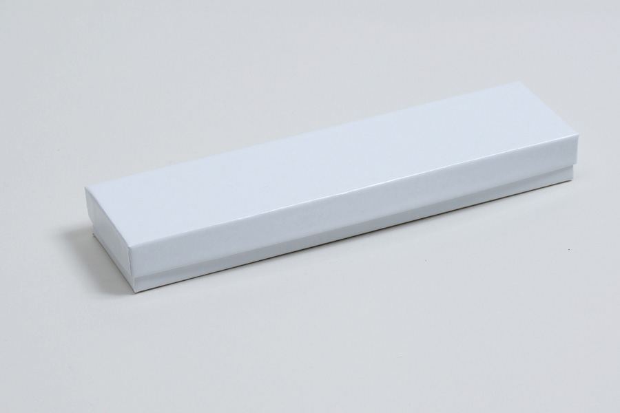 (#82A) 8 x 2 x 7/8  WHITE GLOSS JEWELRY BOXES