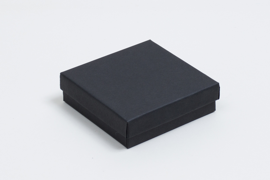 (#33) 3-1/2 x 3-1/2 x 1 MATTE ONYX BLACK JEWELRY BOXES