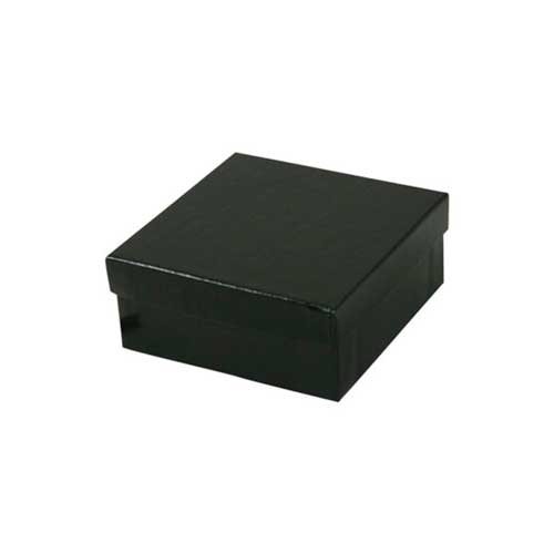 (#33D) 3-1/2 x 3-1/2 x 1-1/2 BLACK SEMI-GLOSS JEWELRY BOXES