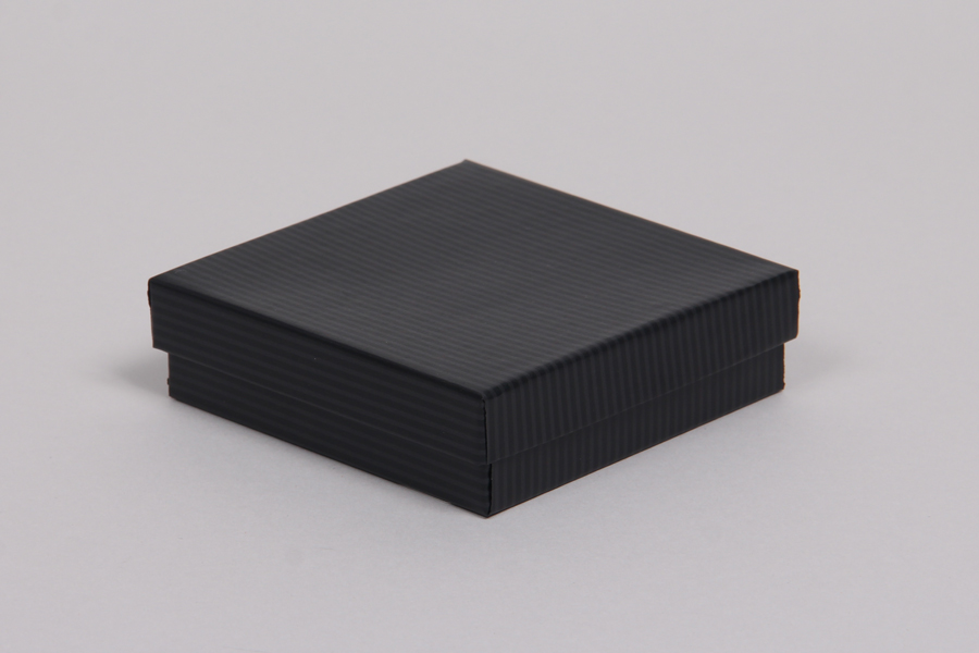 (#33) 3-1/2 x 3-1/2 x 1  BLACK PINSTRIPE JEWELRY BOXES