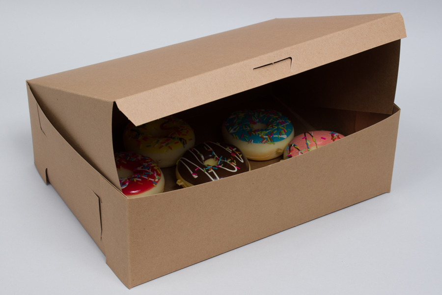 12 x 9 x 4 NATURAL KRAFT ONE-PIECE BAKERY BOXES