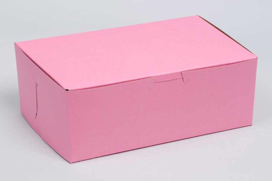 7 x 5 x 3 STRAWBERRY PINK ONE-PIECE BAKERY BOXES