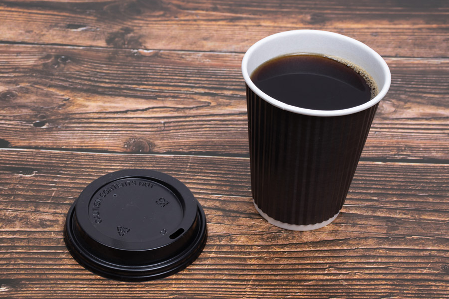 12 OUNCE BLACK INSULATED RIPPLE PAPER CUPS