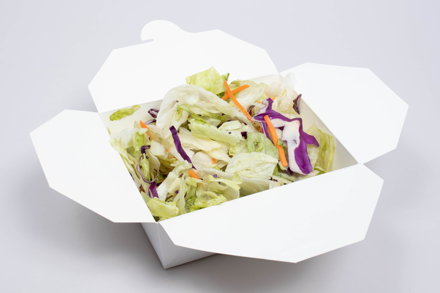 6 x 4-3/4 x 2-1/2 WHITE PAPER FOLDING #8 FOOD TAKEOUT CONTAINERS