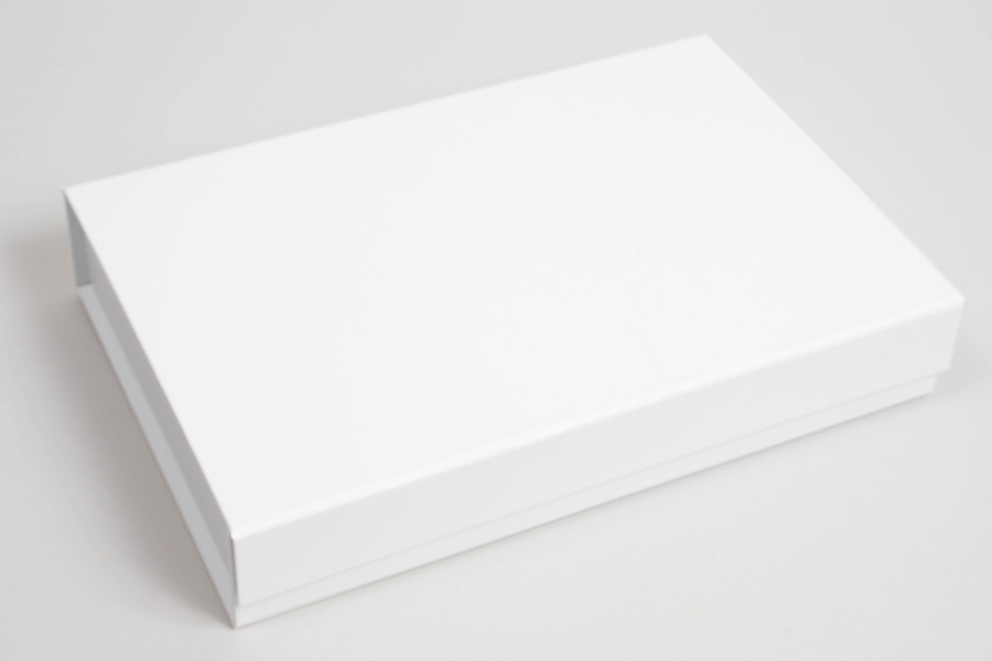 11-13/32 X 7-1/2 X 2 PLUS-SERIES™ 7-FLAP COLLAPSIBLE MATTE WHITE MAGNETIC GIFT BOXES