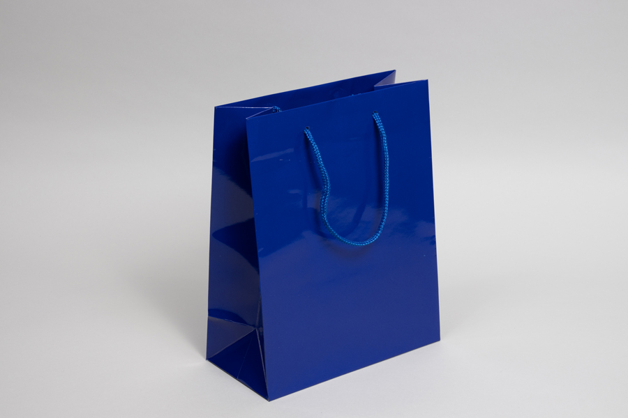8 x 4 x 10 GLOSS ROYAL BLUE SPECIAL PURCHASE EUROTOTE SHOPPING BAGS