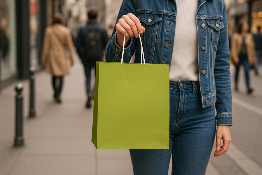 ALOE GREEN MIDTOWN TURN TOP PAPER SHOPPING BAG