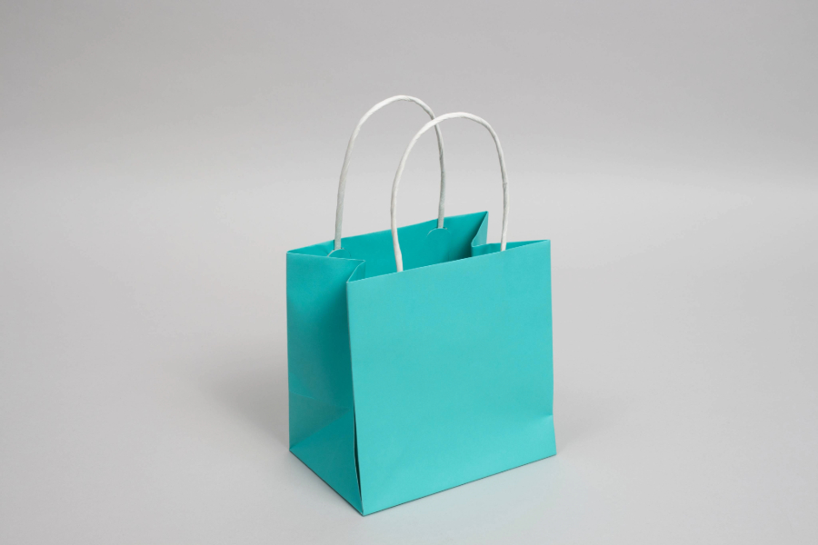 midtown shopping bags-aqua marine