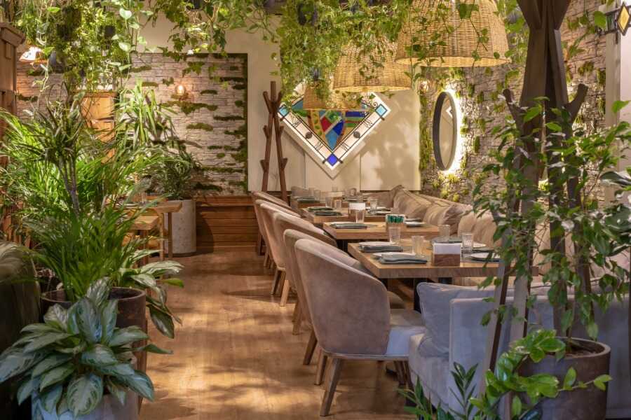trendy, lively, and upbeat restaurant