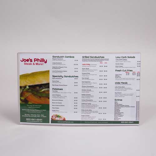 8.5 x 14 CLEAR VINYL MENU SLEEVES