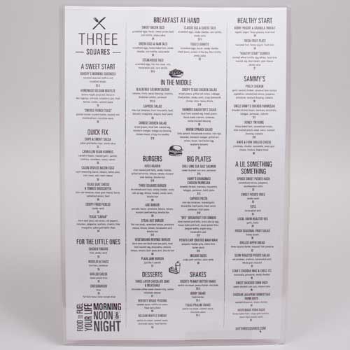 11 x 17 CLEAR VINYL MENU SLEEVES