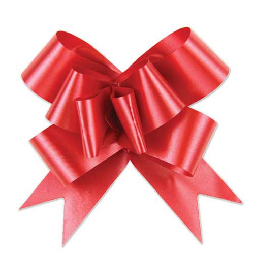 4-1/2 RED SATIN BUTTERFLY PULL BOWS