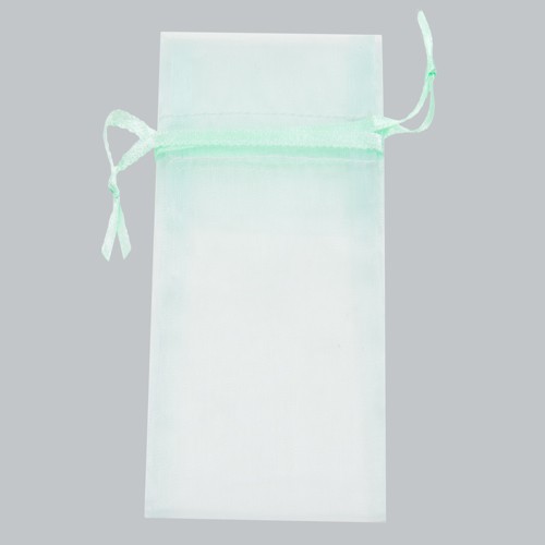 6 x 14 PASTEL GREEN SHEER ORGANZA POUCHES