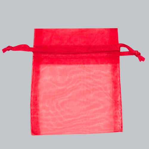 4 X 5-1/2 ORGANZA BAG-RED