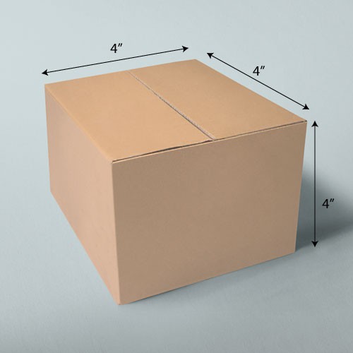4 x 4 x 4 NATURAL KRAFT CORRUGATED SHIPPING BOXES