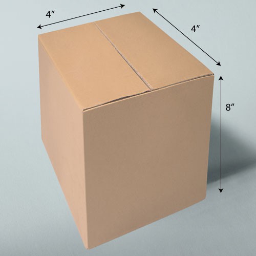4 x 4 x 8 NATURAL KRAFT CORRUGATED SHIPPING BOXES
