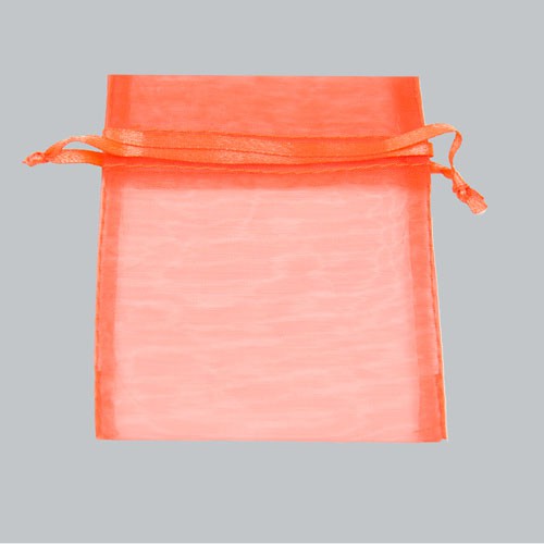 3 x 4 ORANGE SHEER ORGANZA POUCHES