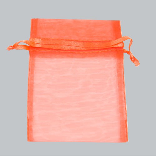 5 x 6-1/2 ORANGE SHEER ORGANZA POUCHES