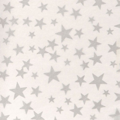 20 x 30 SILVER STARS/WHITE PRECIOUS METALS TISSUE PAPER
