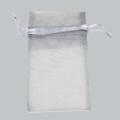 5-1/2 x 9 SILVER SHEER ORGANZA POUCHES