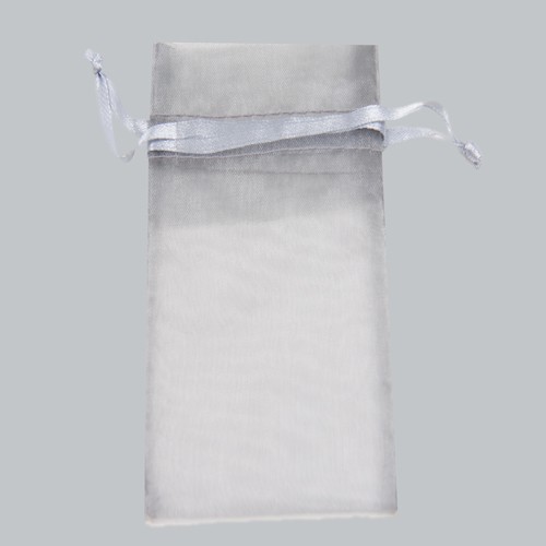 6 x 14 SILVER SHEER ORGANZA POUCHES