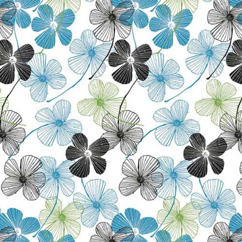 20 x 30 FLORAL LINES TISSUE PAPER