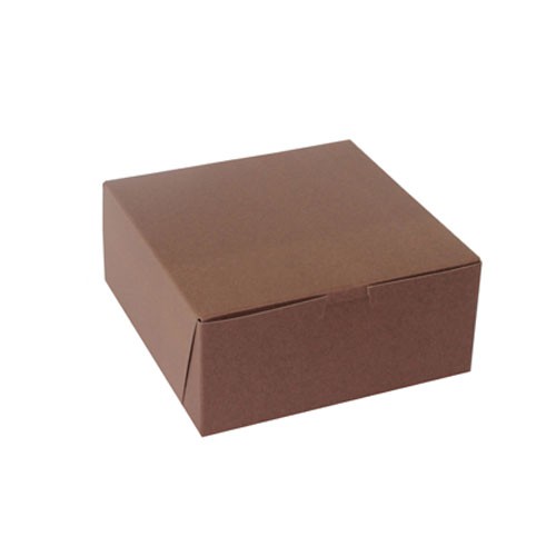 8 x 8 x 3 CHOCOLATE ONE-PIECE BAKERY BOXES