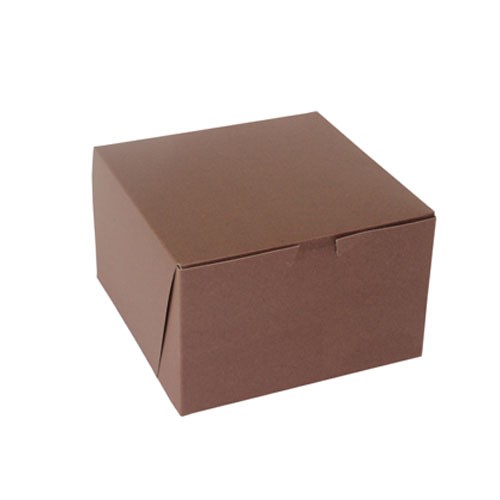 8 x 8 x 5 CHOCOLATE ONE-PIECE BAKERY BOXES