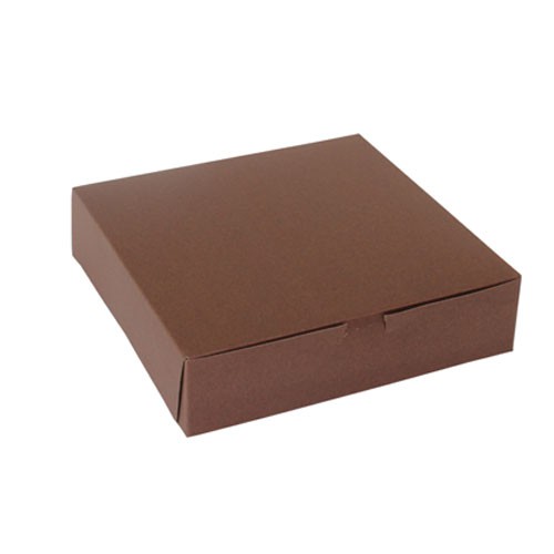10 x 10 x 2.5 CHOCOLATE ONE-PIECE BAKERY/CUPCAKE BOXES
