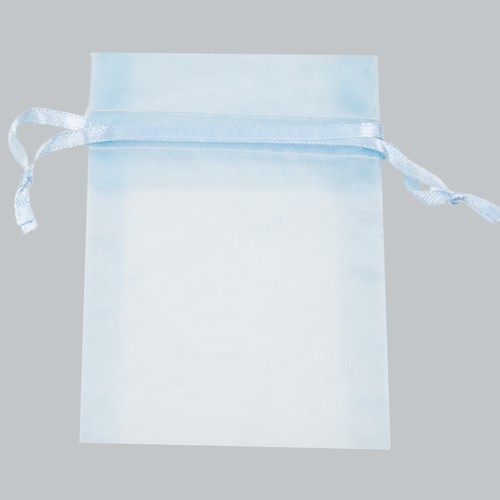 5 x 6-1/2 LIGHT BLUE SHEER ORGANZA POUCHES