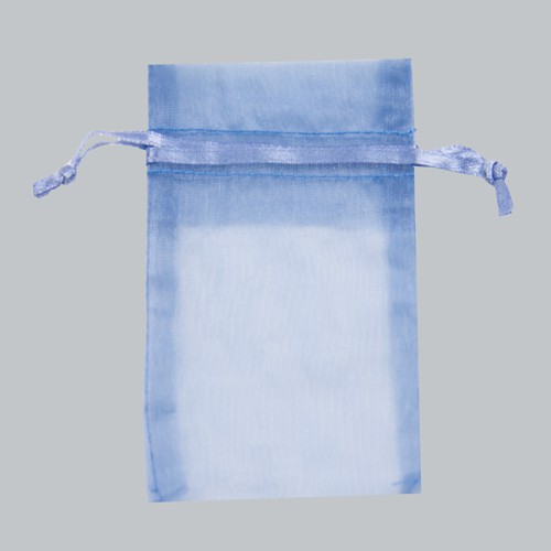 5-1/2 x 9 SMOKE BLUE SHEER ORGANZA POUCHES