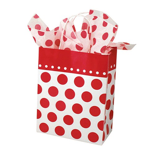8 x 5 x 10 CHEERY DOTS PAPER SHOPPING BAGS