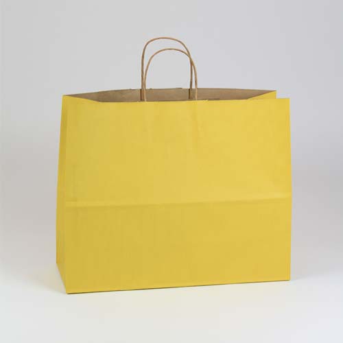 16 x 6 x 13 YELLOW MATTE SHADOWSTRIPE PAPER BAGS