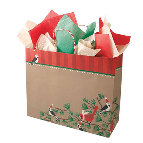 16 x 6 x 13 SNOWBIRDS PAPER SHOPPING BAGS