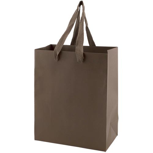 8 x 4 x 10 MATTE CHOCOLATE TINTED PAPER EUROTOTES