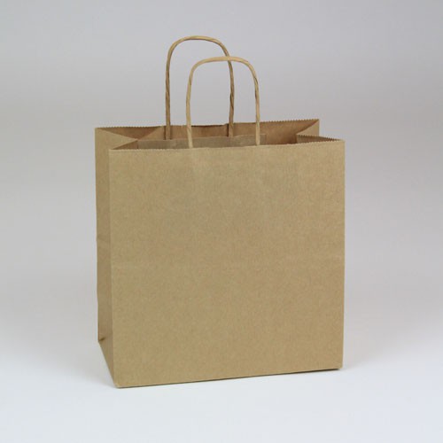 8 x 4 x 8 NATURAL KRAFT PAPER SHOPPING BAGS - 51% RECYCLED