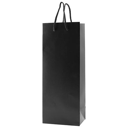 5 x 3.5 x 13 MATTE BLACK PAPER EUROTOTE SHOPPING BAGS