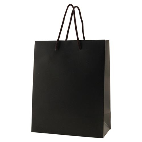8 x 4 x 10 MATTE BLACK EUROTOTE SHOPPING BAGS