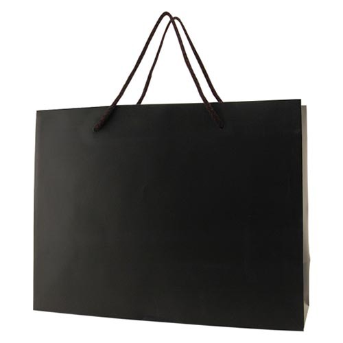 9 x 3.5 x 7 MATTE BLACK EUROTOTE SHOPPING BAGS