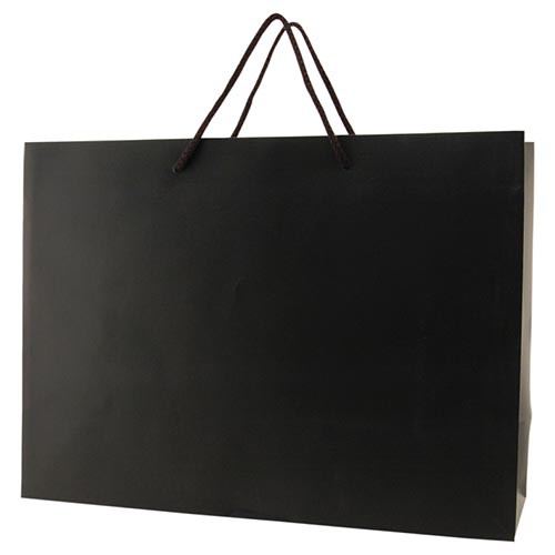 16 x 6 x 12 MATTE BLACK EUROTOTE SHOPPING BAGS