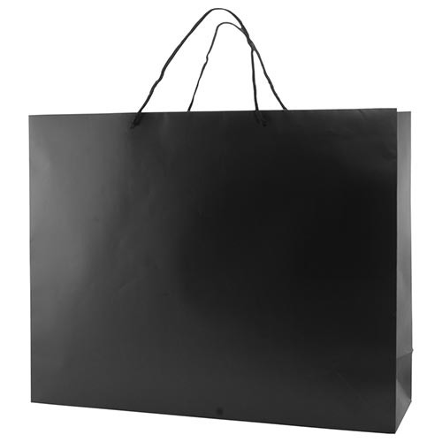20 x 6 x 16 MATTE BLACK EUROTOTE SHOPPING BAGS