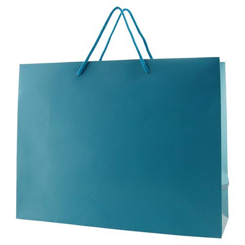 13 x 5 x 10 MATTE CARIBBEAN BLUE EUROTOTE SHOPPING BAGS