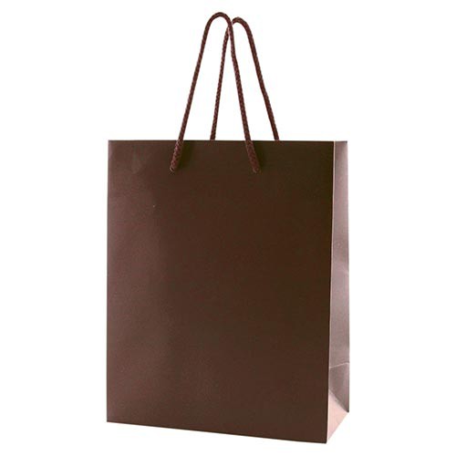 8 x 4 x 10 MATTE CHOCOLATE EUROTOTE SHOPPING BAGS