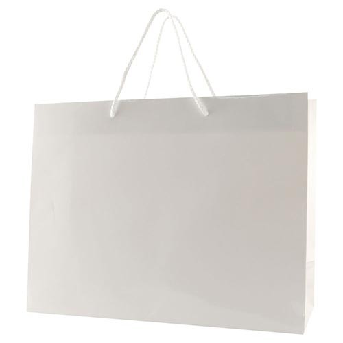 13 x 5 x 10 WHITE GLOSS PAPER EUROTOTE SHOPPING BAGS