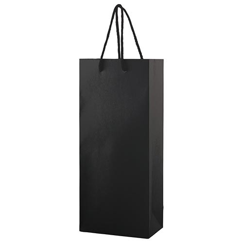5 x 3.5 x 13 BLACK TEXTURED EUROTOTE SHOPPING BAGS