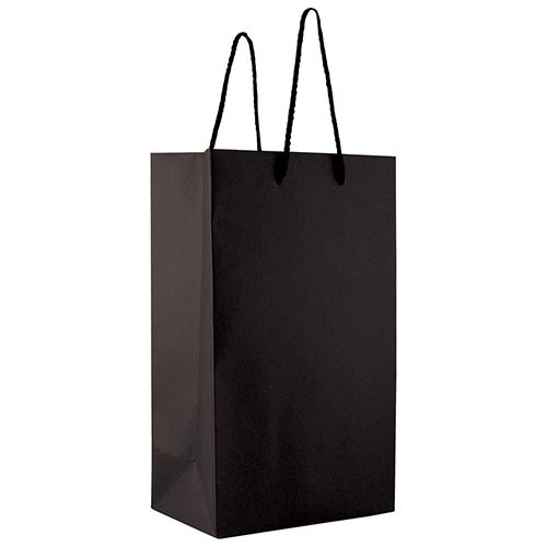 8 x 5 x 13 BLACK TEXTURED EUROTOTE SHOPPING BAGS