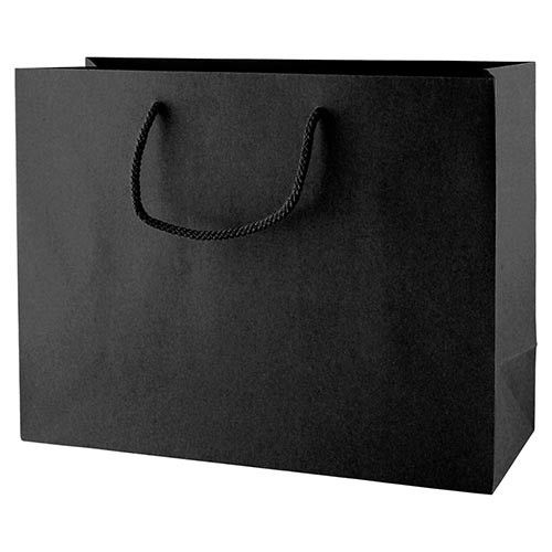 13 x 5 x 10 BLACK TEXTURED EUROTOTE SHOPPING BAGS