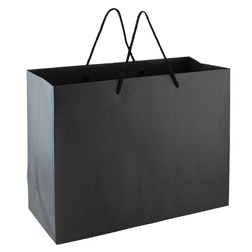 16 x 6 x 12 BLACK TEXTURED EUROTOTE SHOPPING BAGS